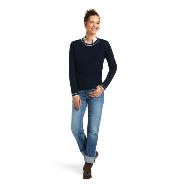 Ariat Floret Sweatshirt Temno Modre | vcgkiqKD