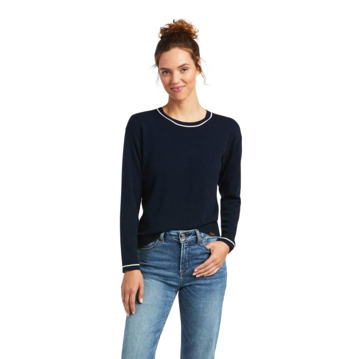 Ariat Floret Sweatshirt Temno Modre | vcgkiqKD