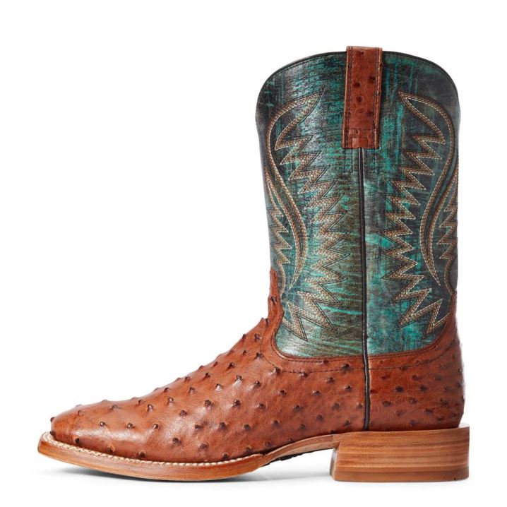 Ariat Gallup Western Boot Brandy Full Quill Ostrich | zGczyxWQ