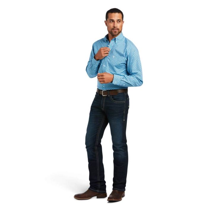 Ariat Genaro Fitted Shirt Bachelor Button | GFyqIIcc