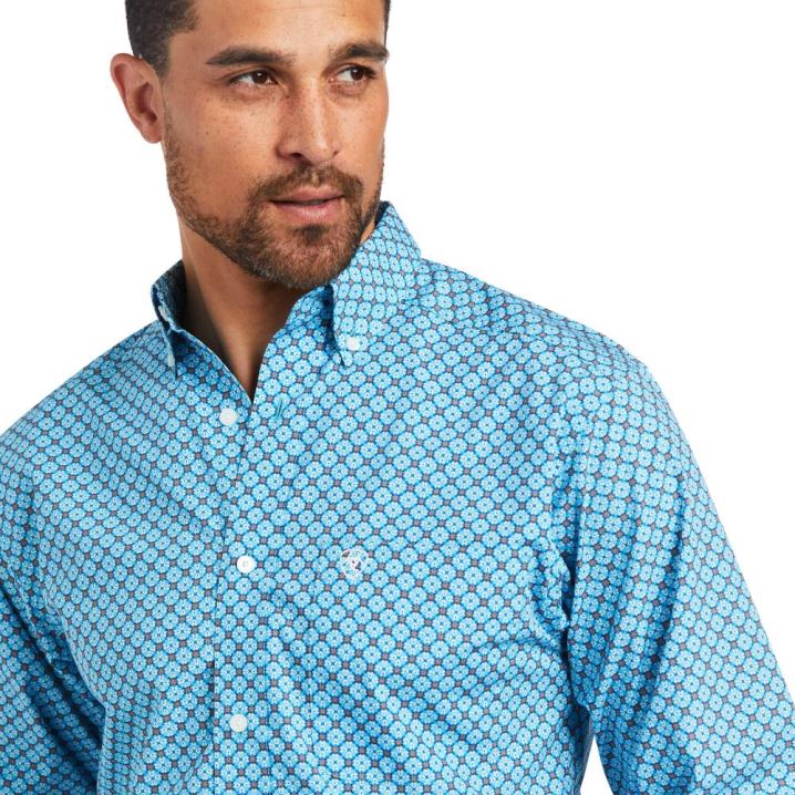 Ariat Genaro Fitted Shirt Bachelor Button | GFyqIIcc