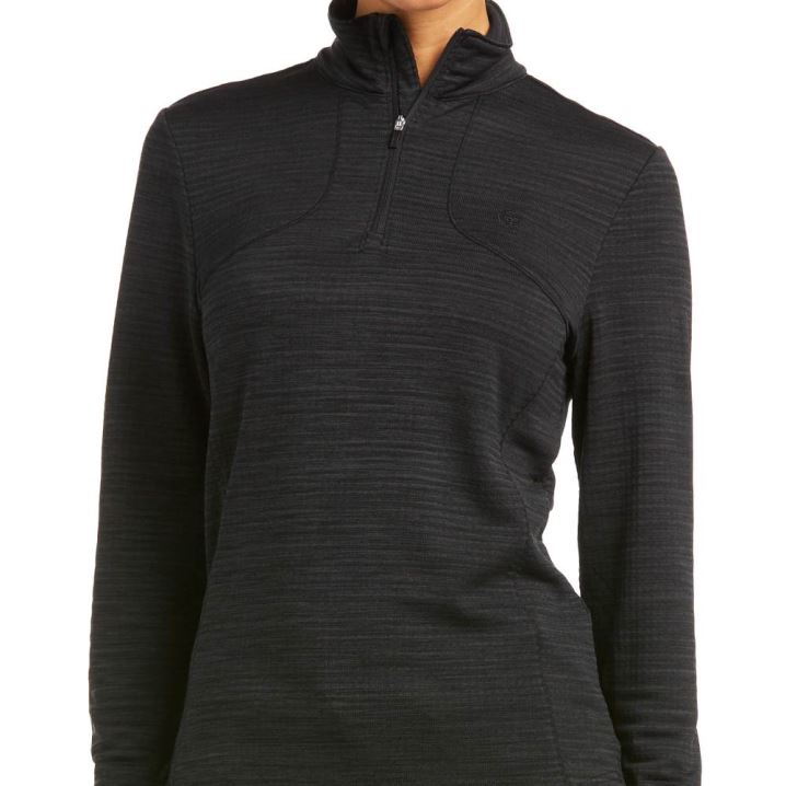 Ariat Gridwork 1/4 Zip Baselayer Črne | RJJYggbR