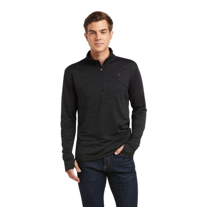 Ariat Gridwork 1/4 Zip Baselayer Črne | jcYkeB6r