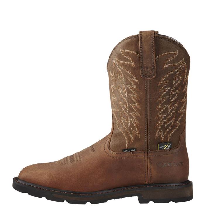 Ariat Groundbreaker Wide Square Toe MetGuard MetGuard Steel Toe Work Boot Rjave | lzWOrt3s