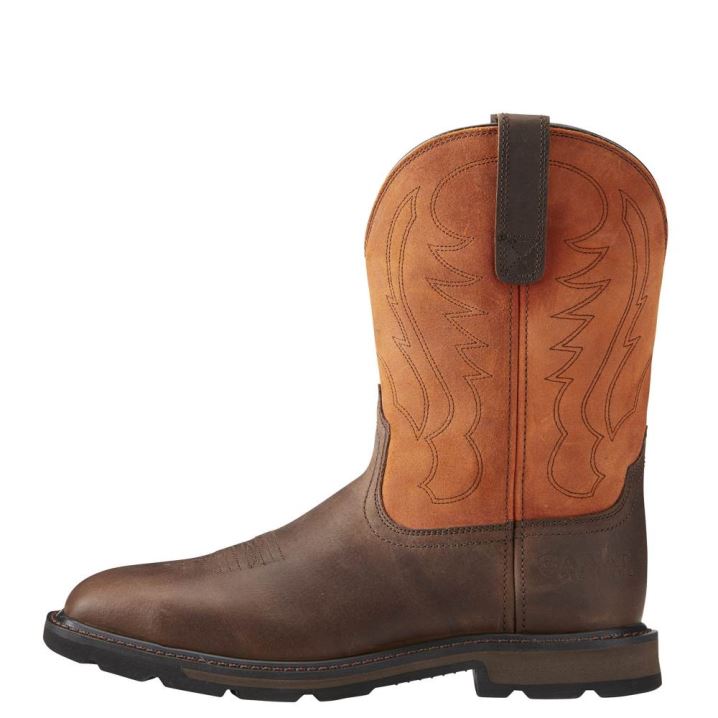 Ariat Groundbreaker Wide Square Toe Steel Toe Work Boot Rjave | MuS4WM9h