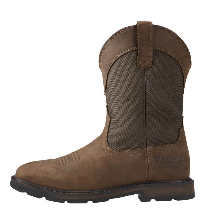 Ariat Groundbreaker Wide Square Toe Waterproof Steel Toe Work Boot Rjave | wusUXgaE