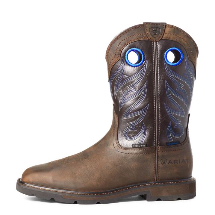 Ariat Groundwork Waterproof Steel Toe Work Boot Temno Rjave | UgNfZCwt