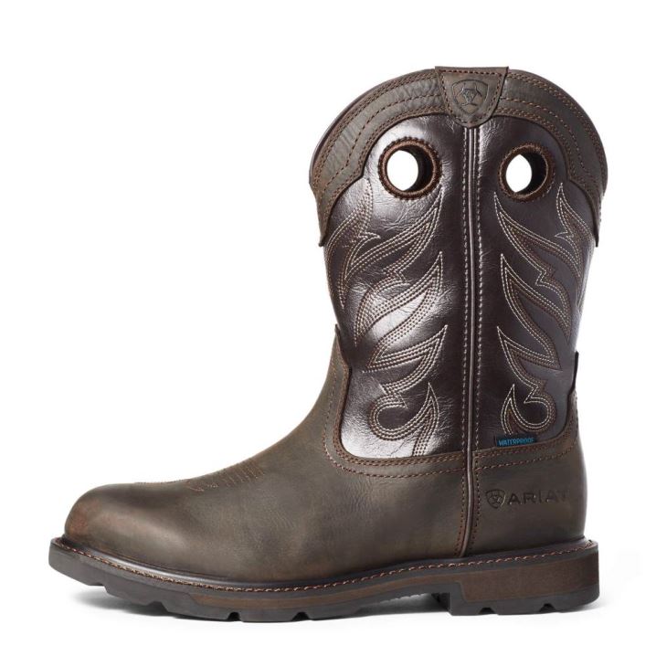 Ariat Groundwork Waterproof Work Boot Temno Rjave | jXeleLyH