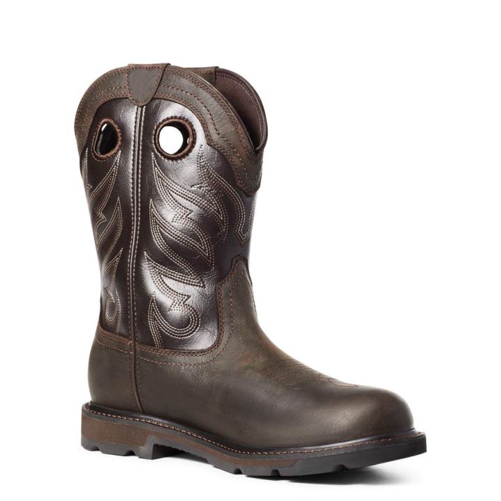 Ariat Groundwork Waterproof Work Boot Temno Rjave | jXeleLyH