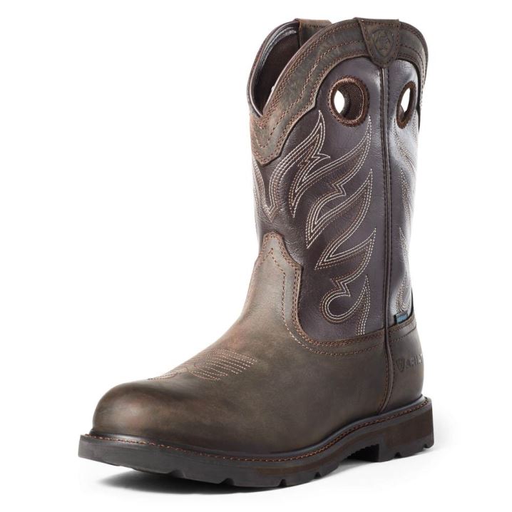 Ariat Groundwork Waterproof Work Boot Temno Rjave | jXeleLyH