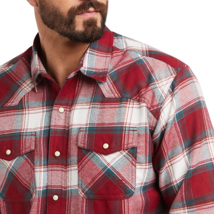 Ariat Hillsboro Retro Fit Shirt Rdeče | ab8uoBdc