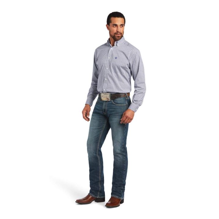 Ariat Ilan Stretch Classic Fit Shirt Bele | pU7Y0LEd