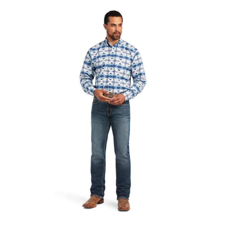 Ariat Irvin Classic Fit Shirt Bele | 0BEHZfOc