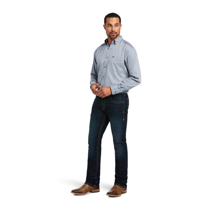 Ariat Javon Classic Fit Shirt Temno Modre | p33uICHP