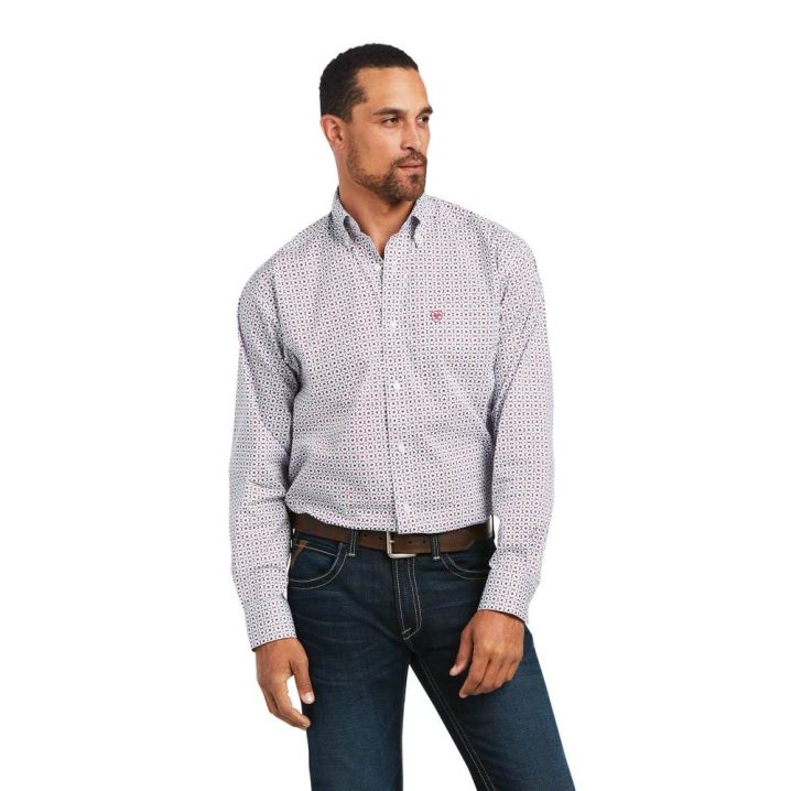 Ariat Jonathon Stretch Classic Fit Shirt Bele | 0KKMM4dn