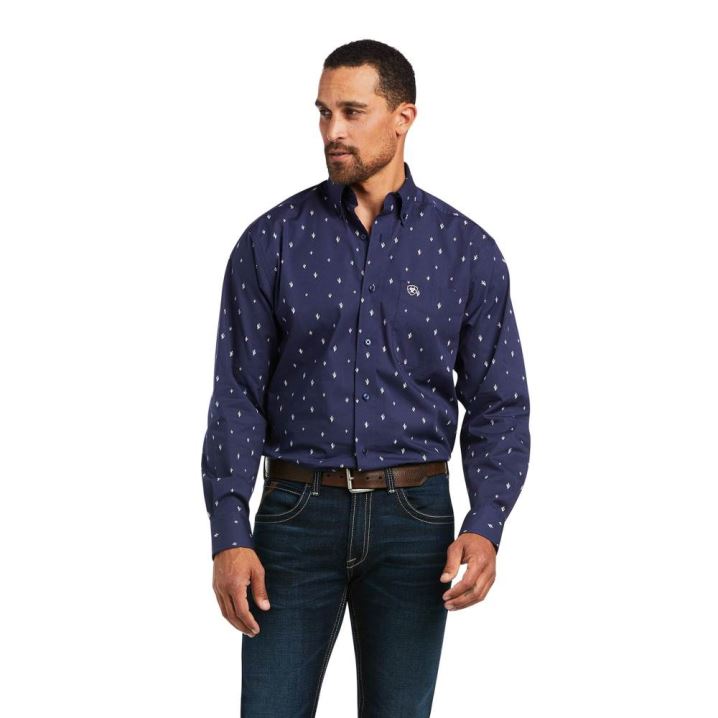 Ariat Jovanni Stretch Classic Fit Shirt Temno Modre | cOblnsxb