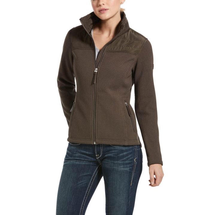 Ariat Kalispell Full Zip Sweater Banyan Bark | ghZLm2ta