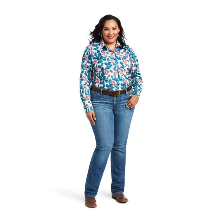 Ariat Kirby Stretch Shirt Hibiscus Cactus Print | 7nweCDGs