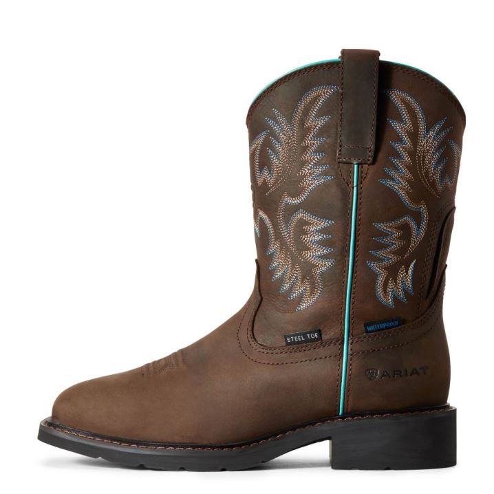 Ariat Krista Waterproof Steel Toe Work Boot Temno Rjave | SP8lTWS3