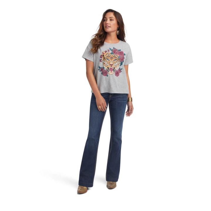 Ariat Lady Leopard Tee Sive | TIbUmjP3