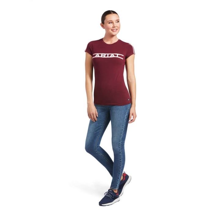 Ariat Logo Lane T-Shirt Zinfandel | swvgn4Ld