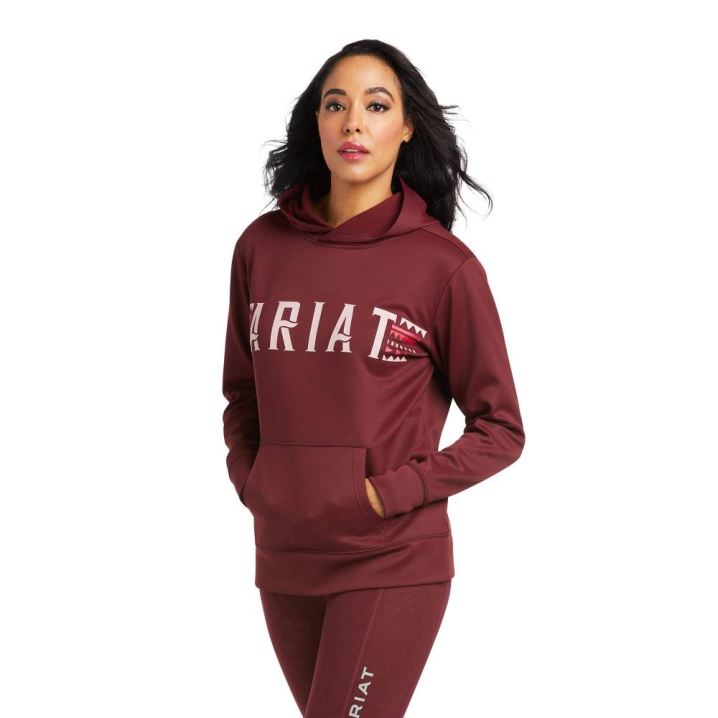 Ariat Logo Tek Hoodie Windsor Wine | HOoeHU0o