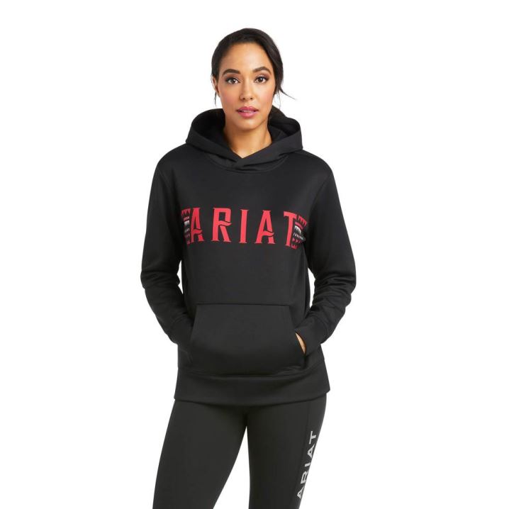 Ariat Logo Tek Hoodie Črne | fhJTvYxZ