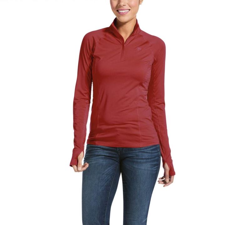 Ariat Lowell 2.0 1/4 Zip Baselayer Marsala | psj5a9JI