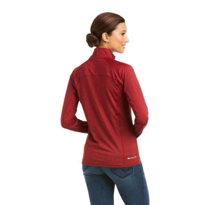 Ariat Lowell 2.0 1/4 Zip Baselayer Rhubarb_doodle | APa1ff2R