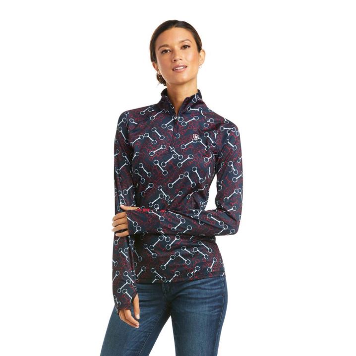 Ariat Lowell 2.0 1/4 Zip Baselayer Team Print | sipC5zXR