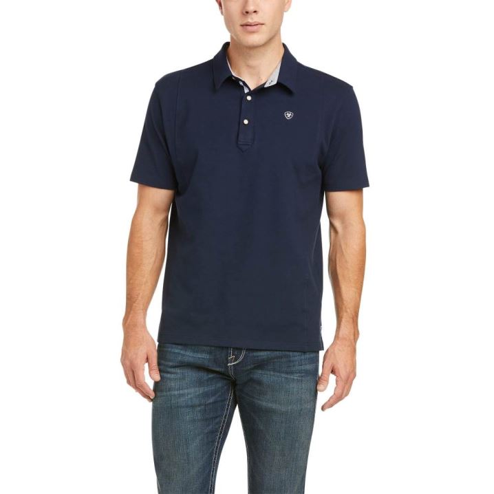 Ariat Medal Polo Temno Modre | ufvGbN49