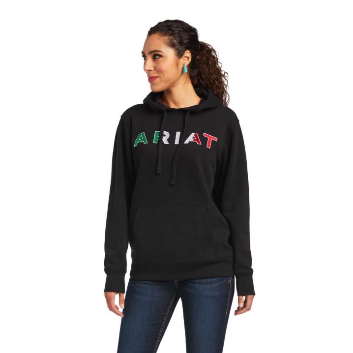 Ariat Mexico Hoodie Črne | ExABMVvO