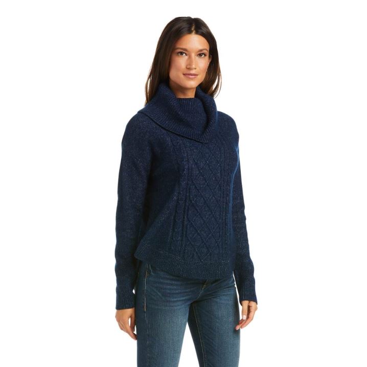 Ariat Montara Sweater Temno Modre | v3VeQTJ1