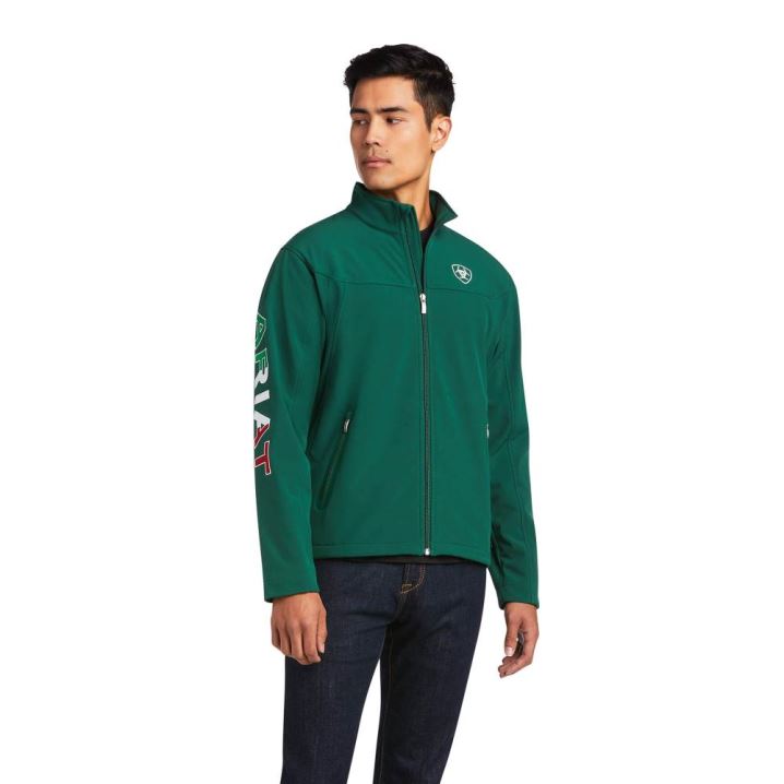 Ariat New Team Softshell MEXICO Jacket Verde | 1Zk9ujge