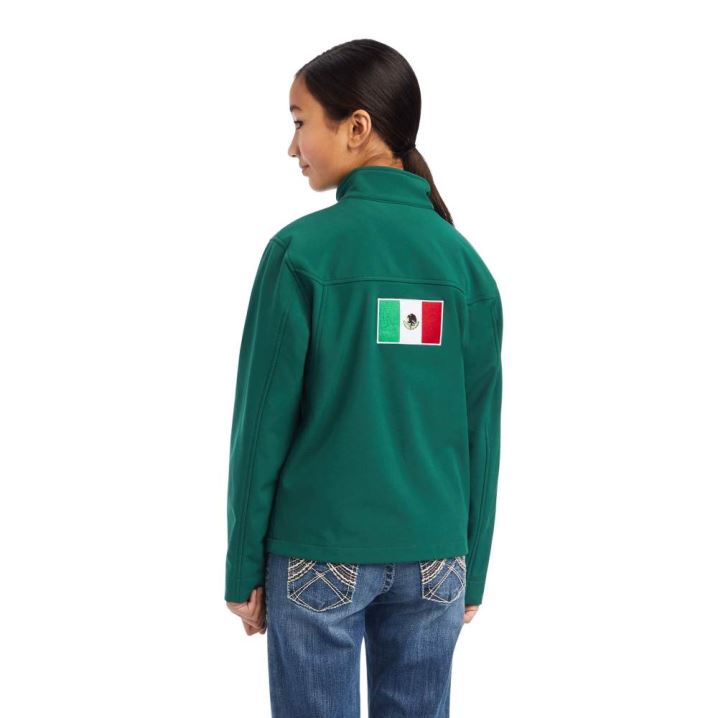 Ariat New Team Softshell MEXICO Jacket Verde | vEP8GKHE