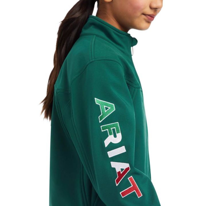 Ariat New Team Softshell MEXICO Jacket Verde | vEP8GKHE