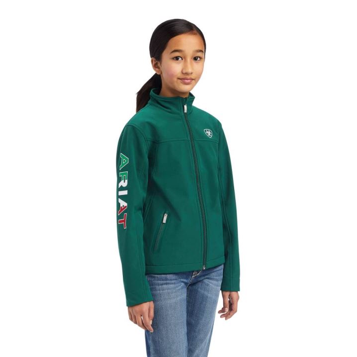 Ariat New Team Softshell MEXICO Jacket Verde | vEP8GKHE