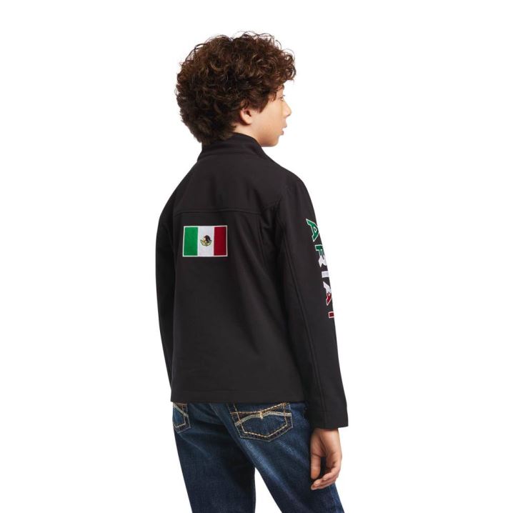 Ariat New Team Softshell MEXICO Jacket Črne | XxqZLhOZ