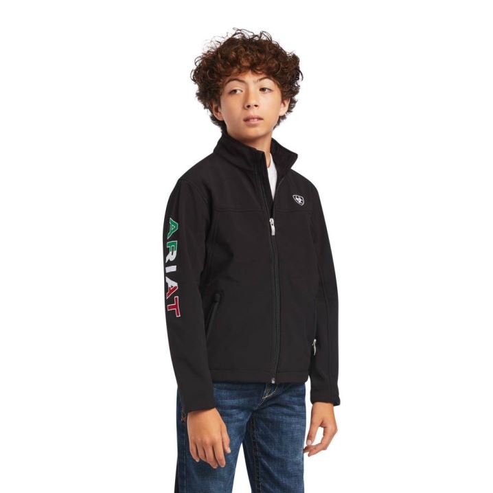 Ariat New Team Softshell MEXICO Jacket Črne | XxqZLhOZ