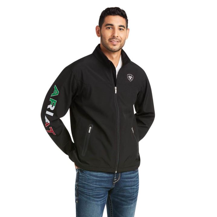 Ariat New Team Softshell MEXICO Jacket Črne | a03T9fYy