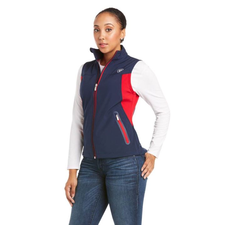 Ariat New Team Softshell Vest Temno Modre | O5uPLll5