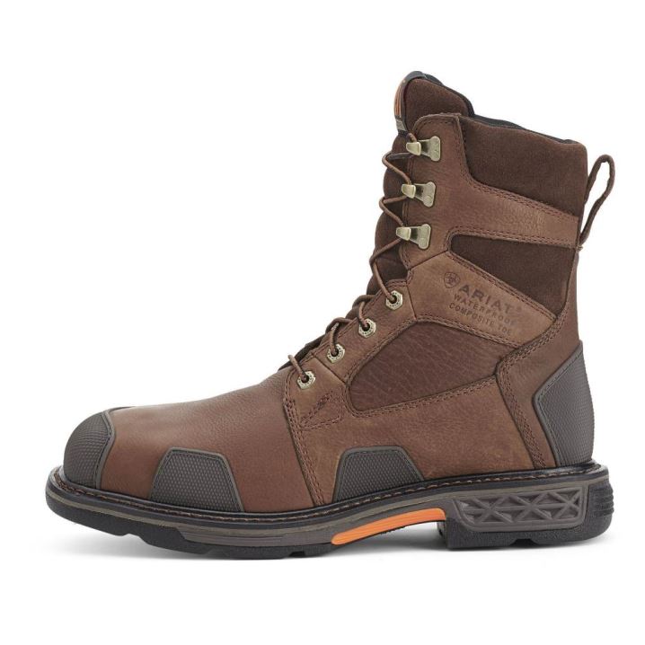 Ariat OverDrive 8" Wide Square Toe Waterproof Composite Toe Work Boot Rjave | CY8WIDXa