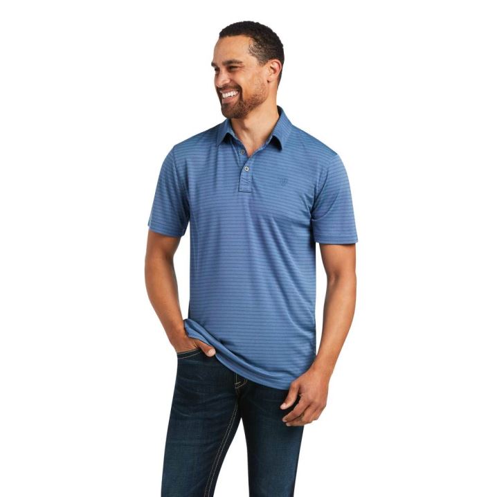 Ariat Oxford Stripe Ftd Polo Modre | oWI3dsPi