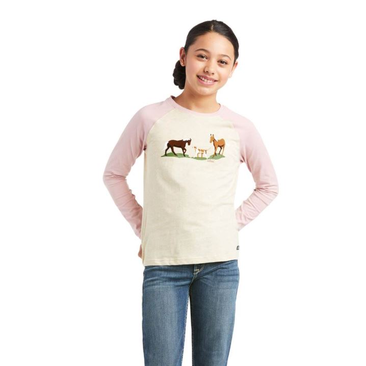 Ariat Pasture Scene T-Shirt Sive Roza | e6skyG9P