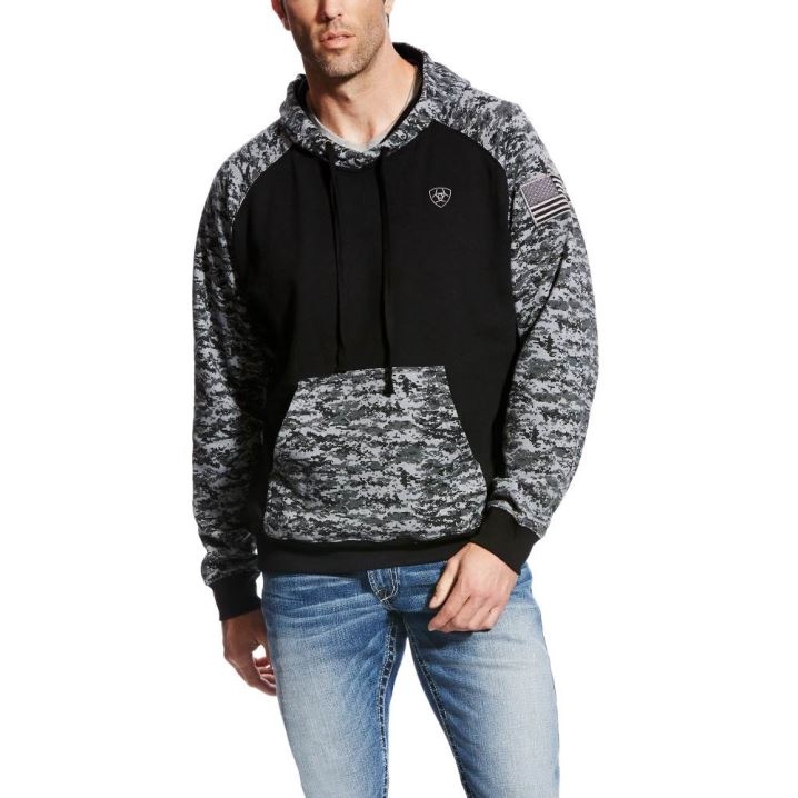 Ariat Patriot Hoodie Črne Maskirni Vzorec | xaRf30Jb