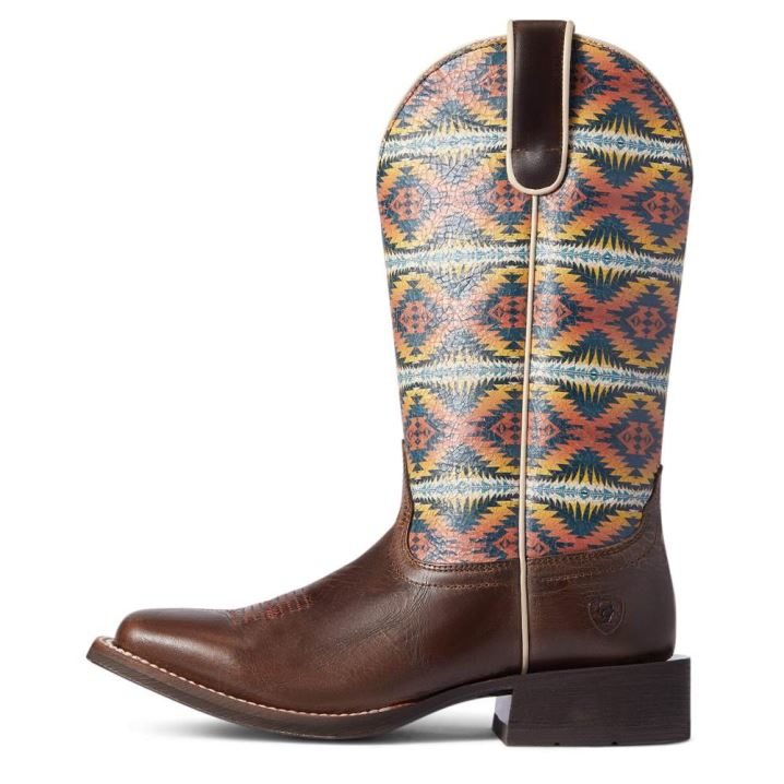 Ariat Pendleton Circuit Savanna Western Boot Crackled Cafe | SvBNo0eg