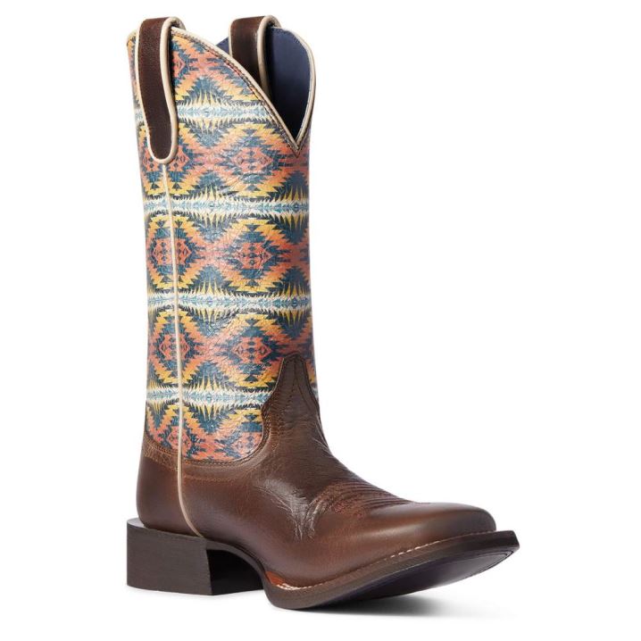 Ariat Pendleton Circuit Savanna Western Boot Crackled Cafe | SvBNo0eg