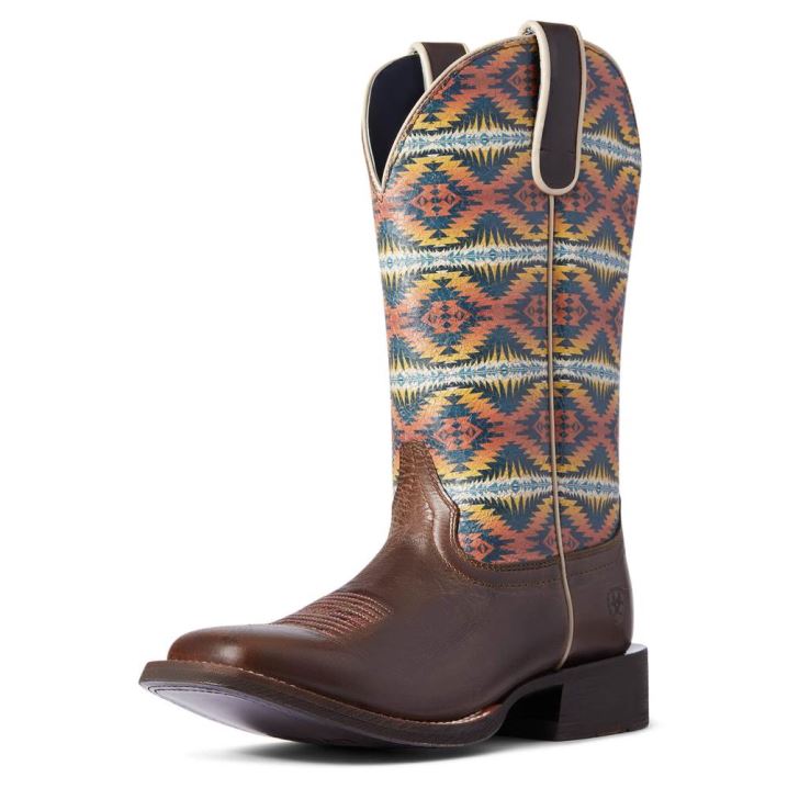 Ariat Pendleton Circuit Savanna Western Boot Crackled Cafe | SvBNo0eg