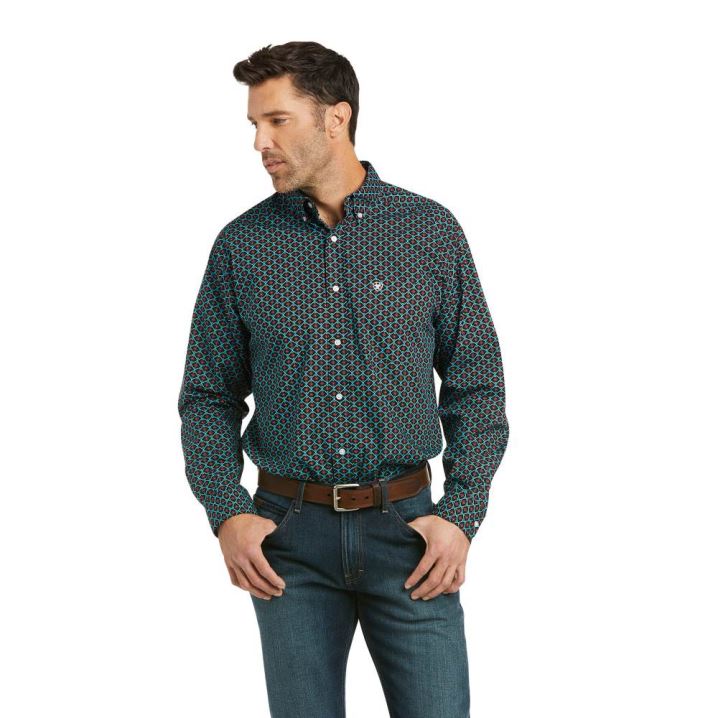 Ariat Pip Classic Fit Shirt Oceanic Glow | iYrmKFKO