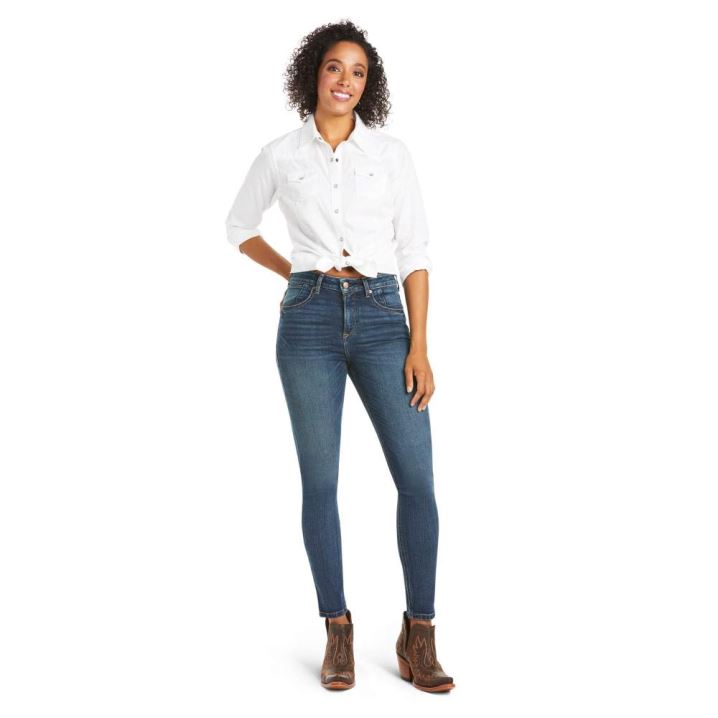 Ariat Premium High Rise Skinny Jean Stretch Modre | kWwHyJ0Q